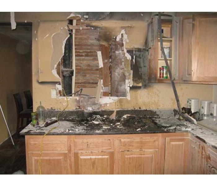 Fire damageed kitchen